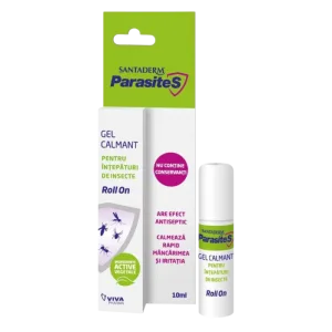 Gel calmant pentru  intepaturi de insecte roll on Dantaderm Parasites, Viva Pharma | 10 ml