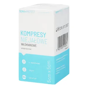 Comprese SEMA Protect, nesterile, nețesute, 5 cm x 5 cm, 100 bucăți