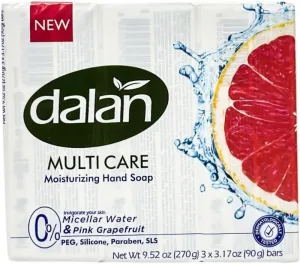 Săpun de toaletă Dalan Grapefruit roz și lapte - 3 x 90 g