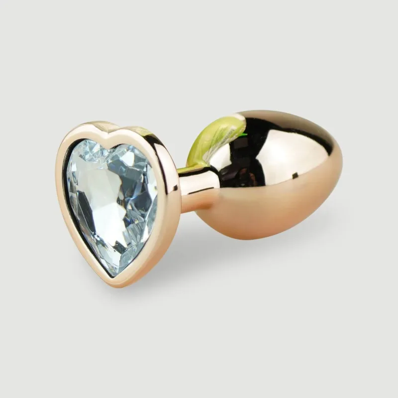 Anal Collection - Plug anal mic din metal cu bijuterie în formă de inimă - Roz/Transparent — preț și oferte