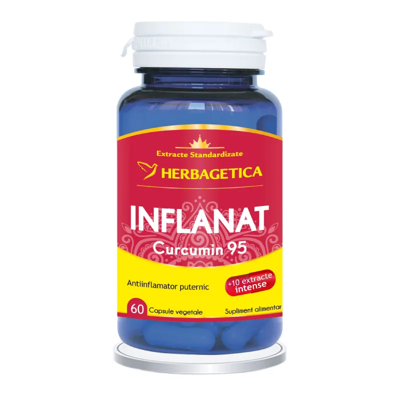 Inflanat Curcumin 95, 60 capsule, Herbagetica — preț și oferte
