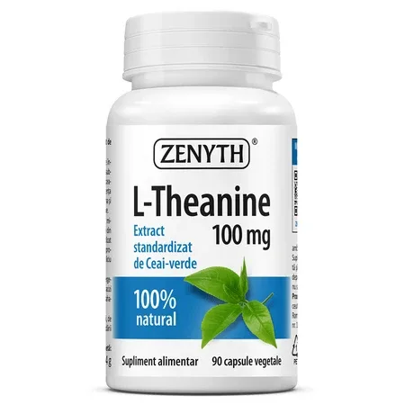 L-Theanine, 100 mg, 90 capsule vegetale, Zenyth — preț și oferte