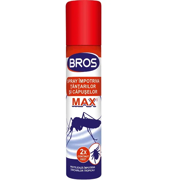 Spray împotriva țânțarilor și căpușelor, Max, 90 ml, Bros — preț și oferte