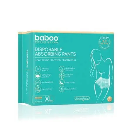 Set chiloti absorbanti de unica folosinta, Marimea XL, 5 bucati, Baboo — preț și oferte