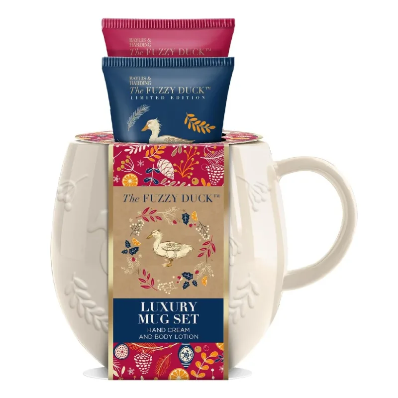 Set cadou cu cana decorativa, The Fuzzy Duck Winter, 3 piese, Baylis & Harding — preț și oferte