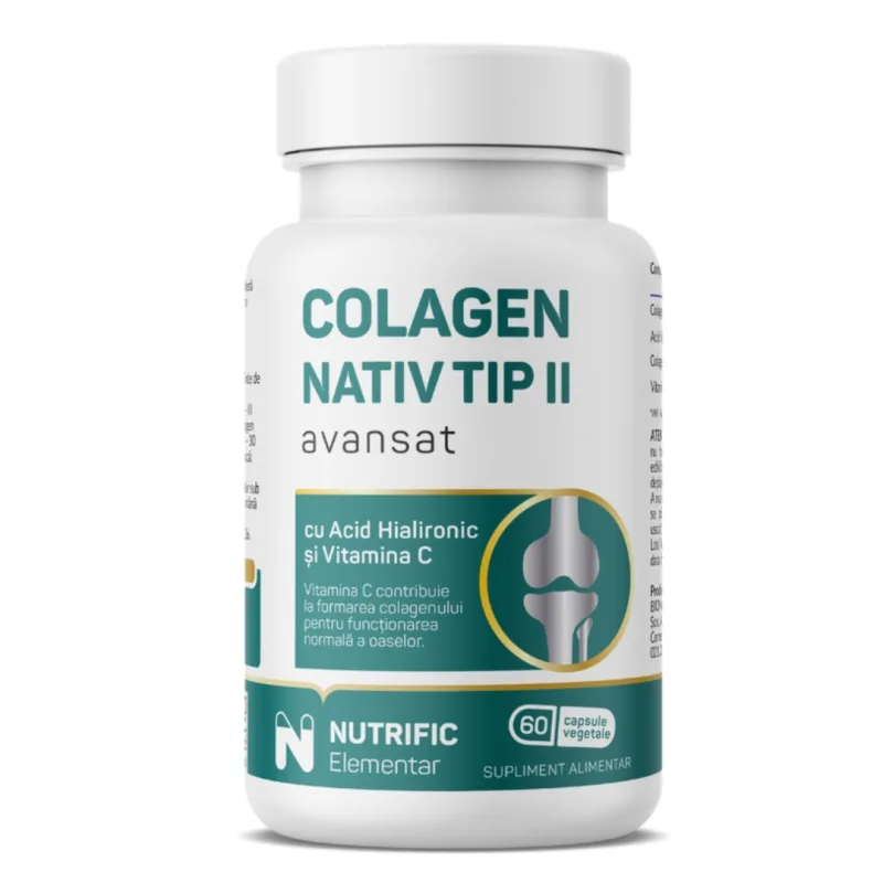 Colagen nativ tip II avansat, 60 capsule vegetale, Nutrific — preț și oferte