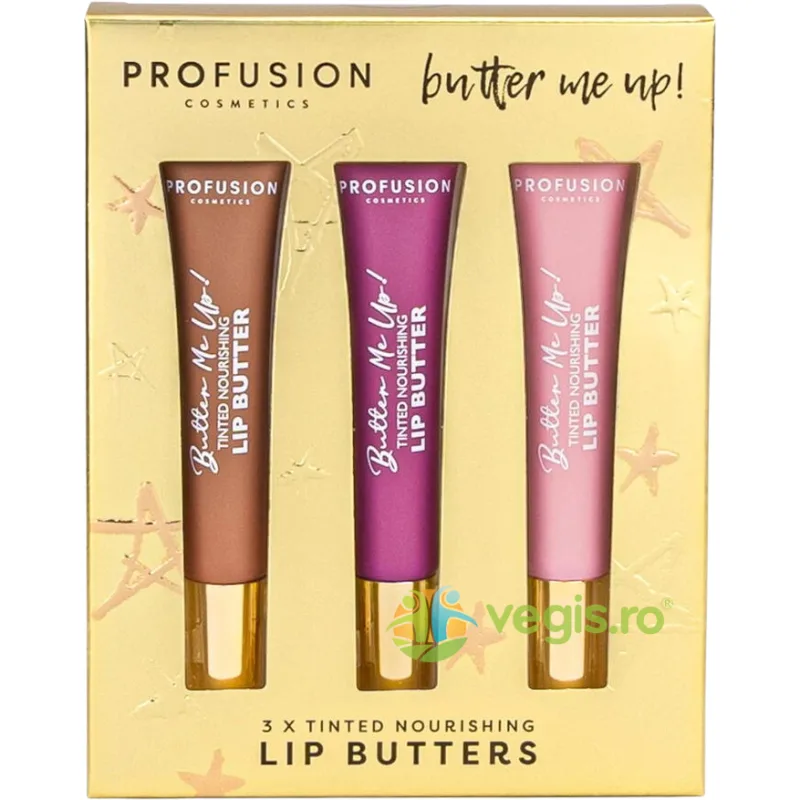 Set Balsam Colorat si Hranitor pentru Buze Lip Butter 3x24ml PROFUSION COSMETICS — preț și oferte