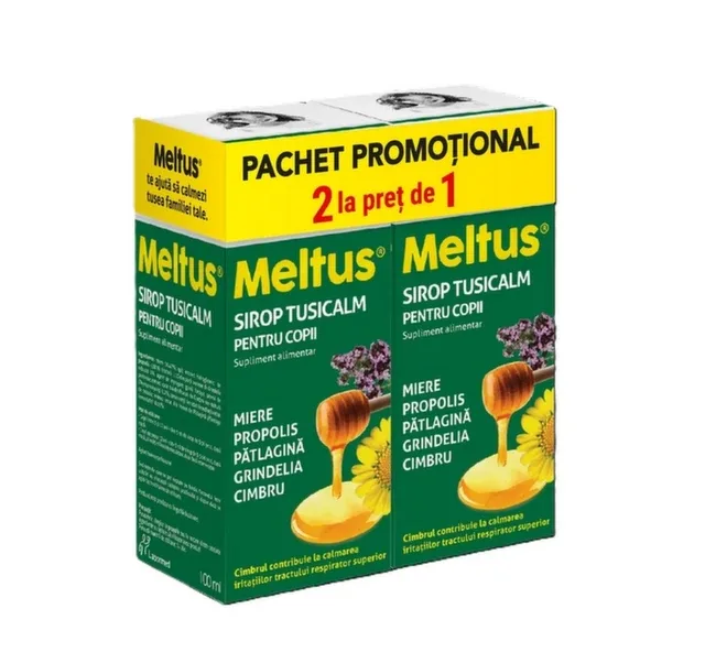 Meltus Tusicalm sirop copii  100ml pachet  2 la pret de  1 Solacium Solacium Pharma — preț și oferte