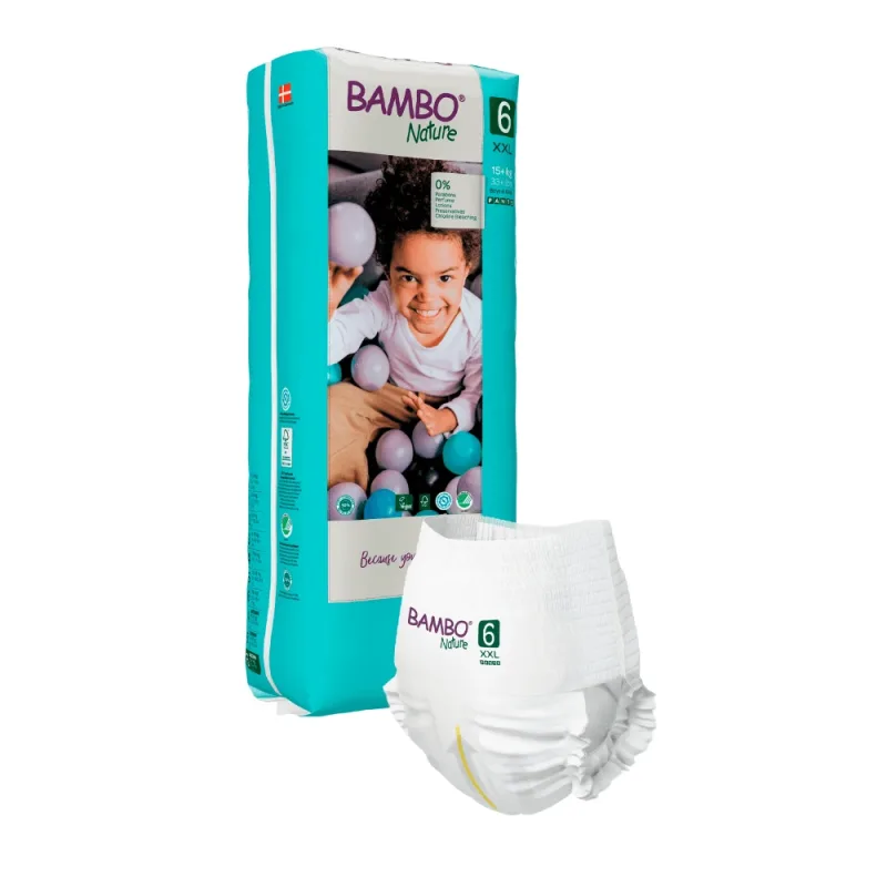 Scutece Pants eco nr 6, +18 kg, 38 bucăți, Bambo Nature — preț și oferte