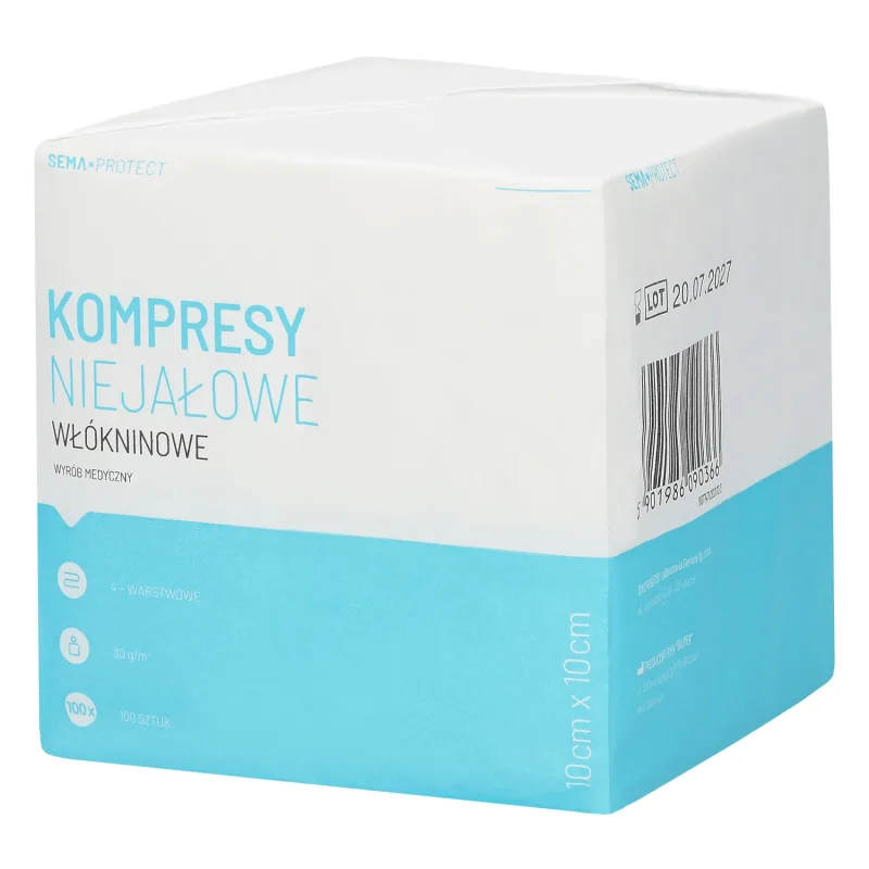 Comprese SEMA Protect, nesterile, nețesute, 10 cm x 10 cm, 100 bucăți — preț și oferte