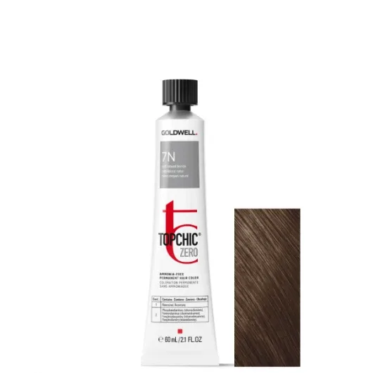 Vopsea permanenta de par fara amoniac Goldwell Topchic Zero 7N 60ml — preț și oferte