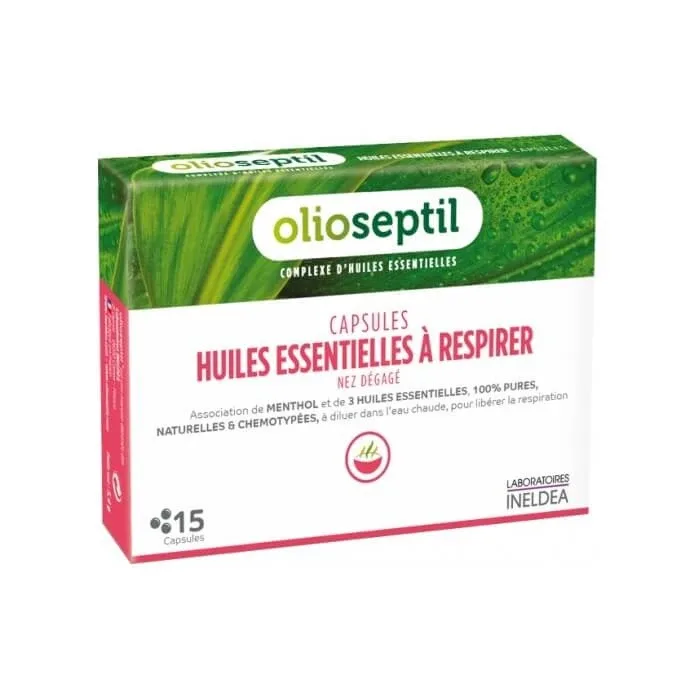 Uleiuri esențiale pentru inhalații Olioseptil A Respirer, 15 capsule, Laboratoires Ineldea Lab. Ineldea — preț și oferte