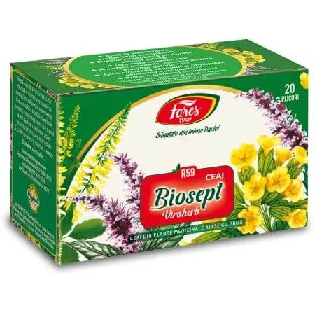 Ceai din plante medicinale Biosept Viroherb R59, 20 plicuri, Fares — preț și oferte