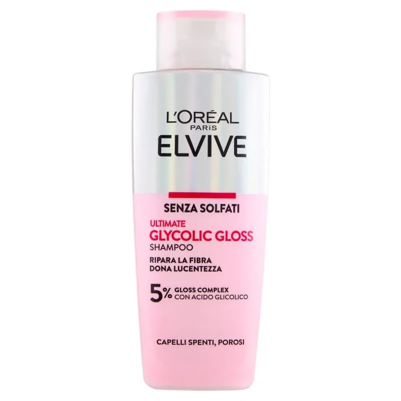 Elvive Ultimate Glycolic Gloss – șampon fără sulfați, care conferă strălucire părului tern, 200 ml — preț și oferte