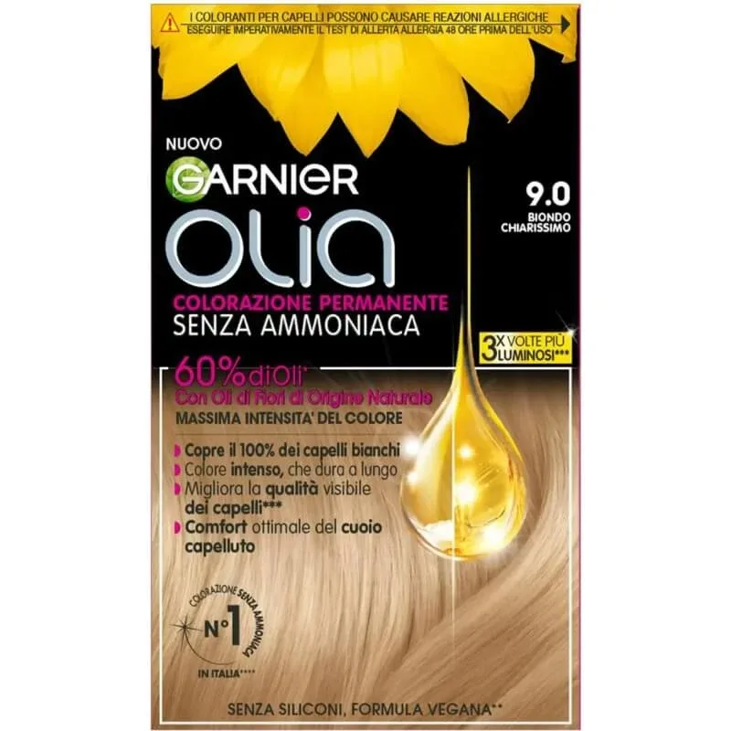 Garnier Olia – vopsea permanentă fără amoniac nr. 9.0 blond foarte deschis — preț și oferte