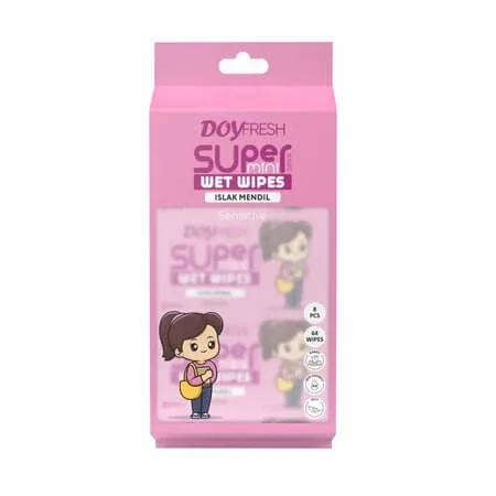 Servetele umede, Super Mini Pink, 8 pachete x 8 bucati, Doyfresh — preț și oferte
