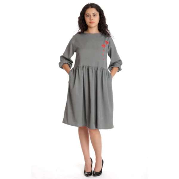 Rochie midi cu buzunare ERT24V295 gri, Eranthe | marimea M ERANTHE INFINITY — preț și oferte