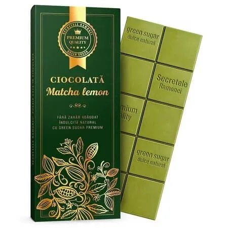 Ciocolata matcha lemon Secretele Ramonei, 70 g, Laboratoarele Remedia — preț și oferte