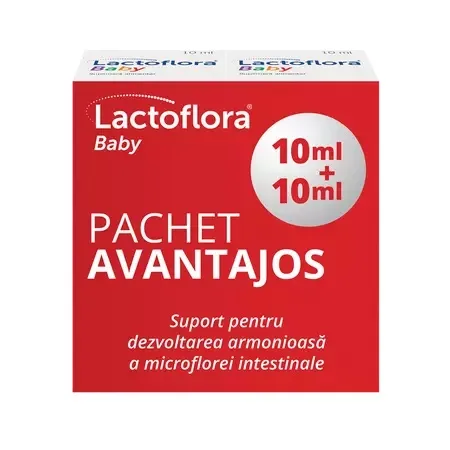 Pachet Lactoflora Baby Picaturi, 2 x 10 ml, Stada — preț și oferte