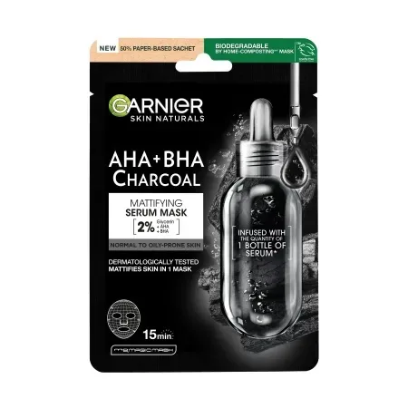 Masca servetel cu carbune Skin Naturals, 1 bucata, Garnier — preț și oferte