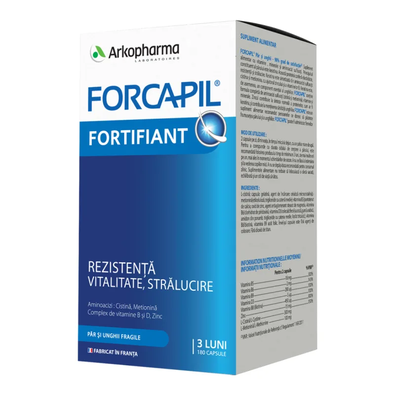 Forcapil fortifiant pentru par si unghii, 180 capsule, Arkopharma — preț și oferte