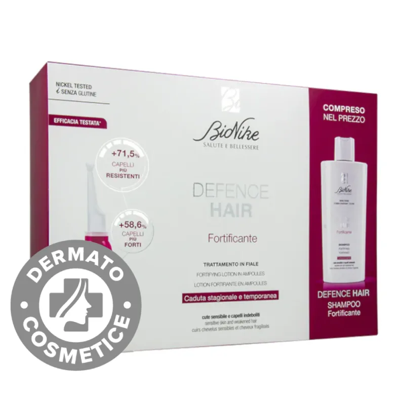 Pachet Fiole impotriva caderii parului Defence Hair + Sampon, 21 x 6ml + 200ml, Bionike — preț și oferte