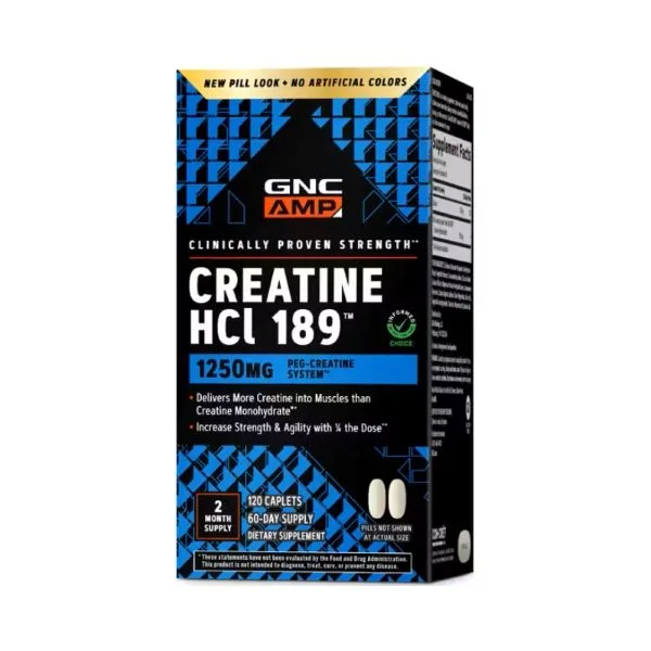 GNC AMP Creatine HCl 189, Creatina Clorhidrat cu Administrare si Absorbtie Rapida | 120 tb — preț și oferte