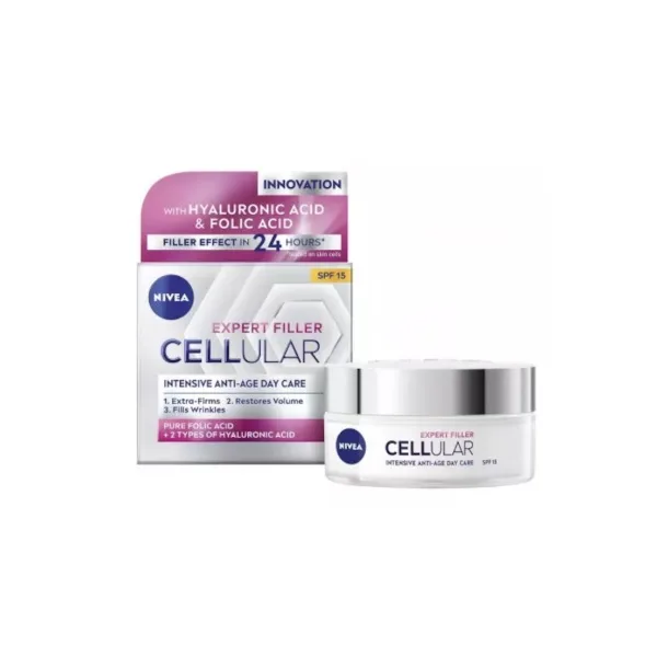 Nivea Expert Filler Cellular - crema de zi antirid cu acid hialuronic si acid folic pur, SPF15 - 50 ml — preț și oferte