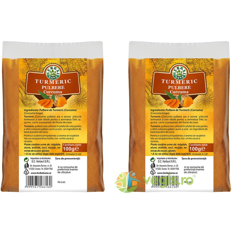 Pachet Turmeric (Curcuma) 100g+100g Herbavit — preț și oferte
