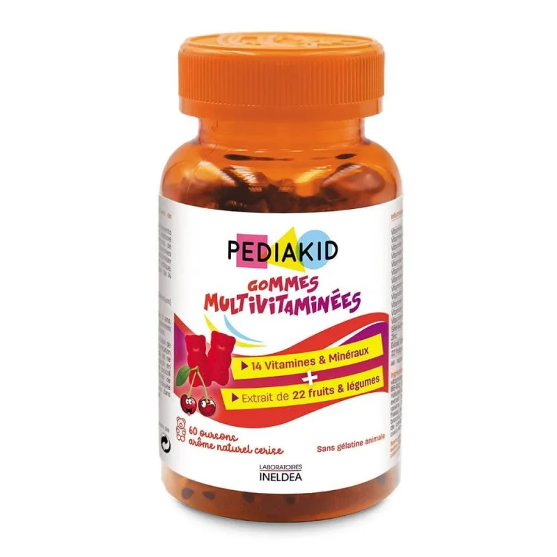 Pediakid Gumă multivitaminică cu aromă de cireșe X60 — preț și oferte