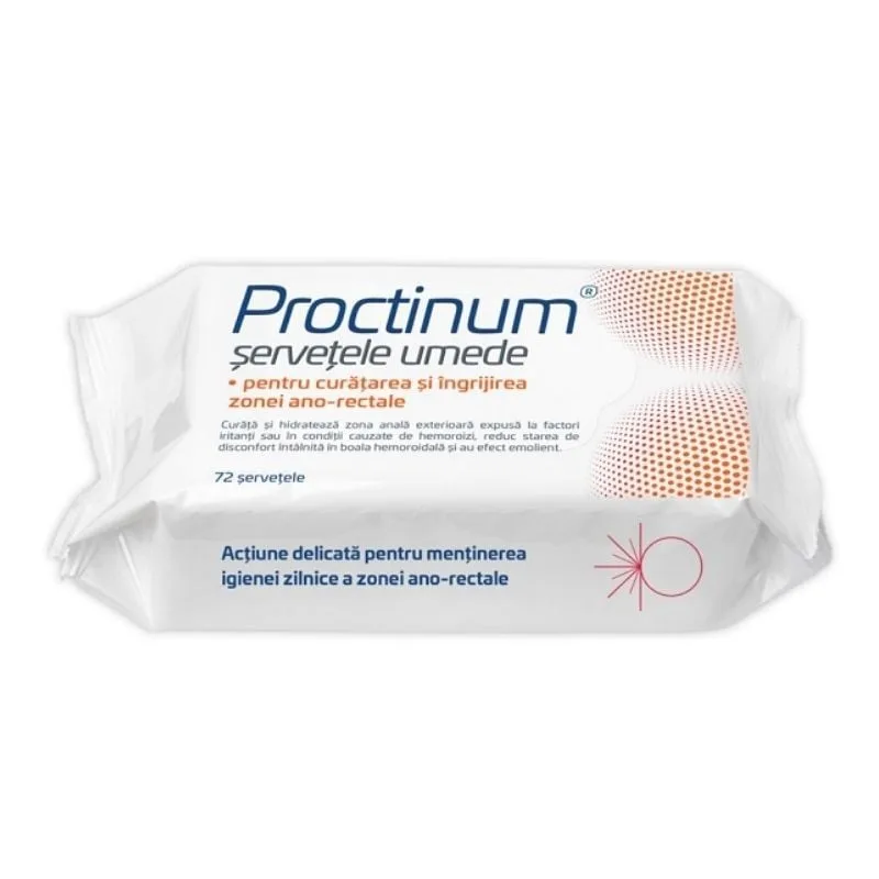 Servetele umede pentru igiena ano-rectala Proctinum, 72 bucati, Zdrovit — preț și oferte