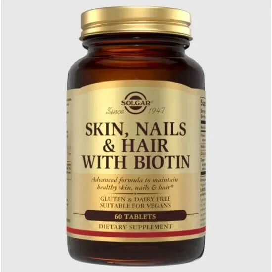 SOLGAR Skin, Nails & Hair cu biotină, 60 de comprimate — preț și oferte