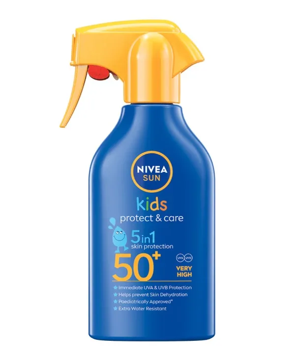 Nivea Sun Kids Protect & Care - spray protectie solara pentru copii cu pulverizator, SPF 50 - 270 ml — preț și oferte