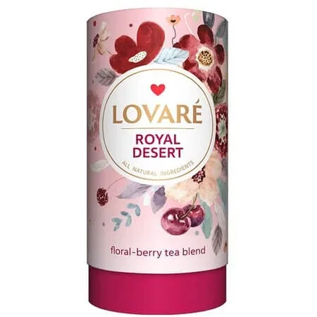 Amestec de ceai de hibiscus, petale de flori, fructe de padure si condimente Royal Dessert, 80 g, Lovare — preț și oferte