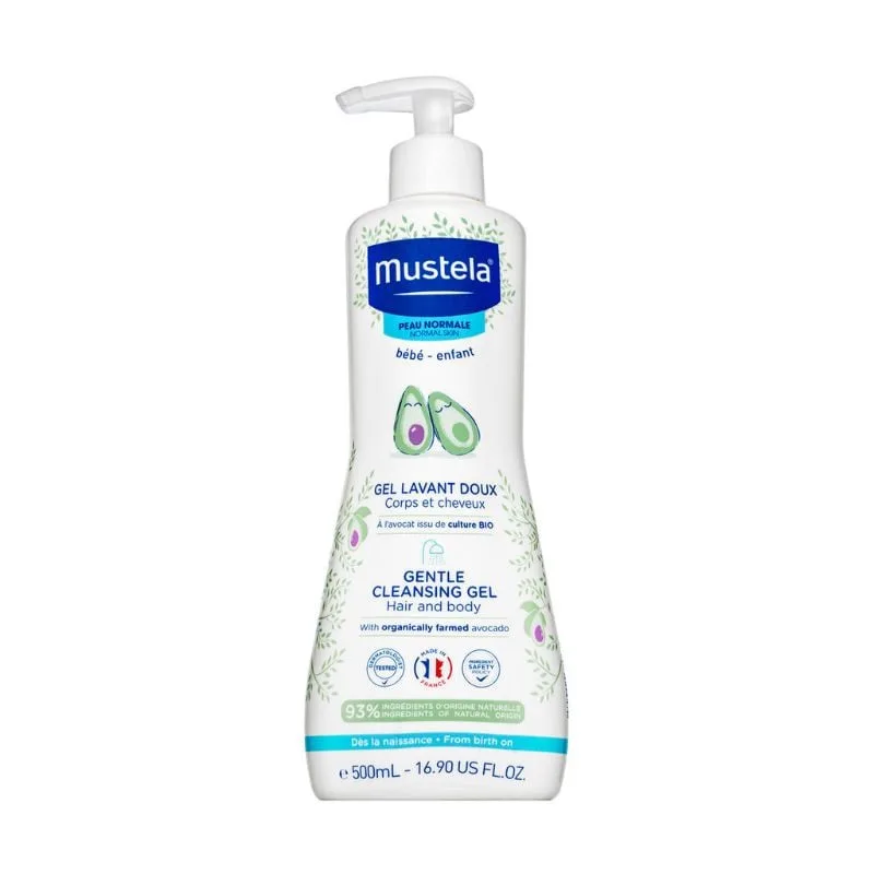 Gel de curatare delicat pentru par si corp, 500ml, Mustela — preț și oferte