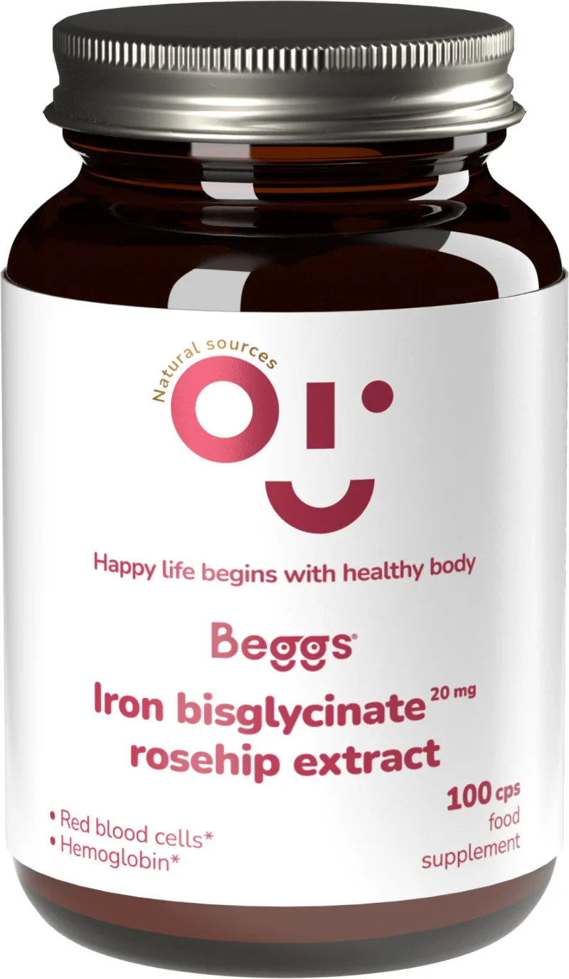 Beggs fier bisglicinat 20mg, extract de măceșe 100 capsule — preț și oferte