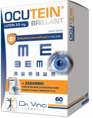 Ocutein BRILLANT Luteină 25 mg - DA VINCI 60 capsule + picături pentru ochi Sensitive 15 ml gratuit