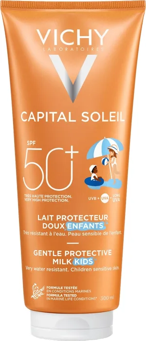Vichy Capital Soleil loțiune de protecție pentru copii SPF 50 pentru față și corp 300 ml