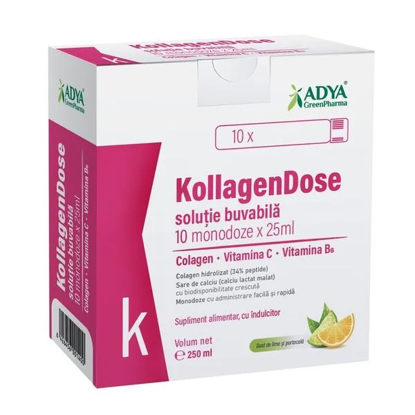 Solutie buvabila Kollagendose, Adya Green Pharma | 10 monodoze x 25 ml — preț și oferte