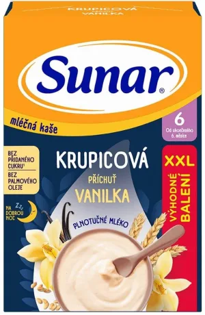 Sunar lapte terci de semolă pentru o noapte bună vanilie XXL 340 g