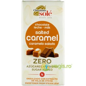 Ciocolata cu Lapte si Caramel Sarat Indulcita cu Stevie Ecologica/Bio 100g