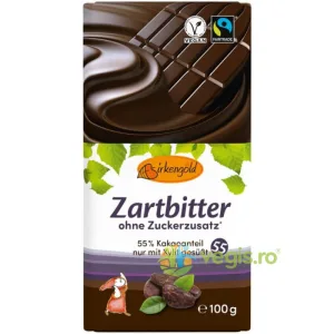 Ciocolata Neagra 55% Cacao Indulcita cu Xylitol fara Zahar 100g