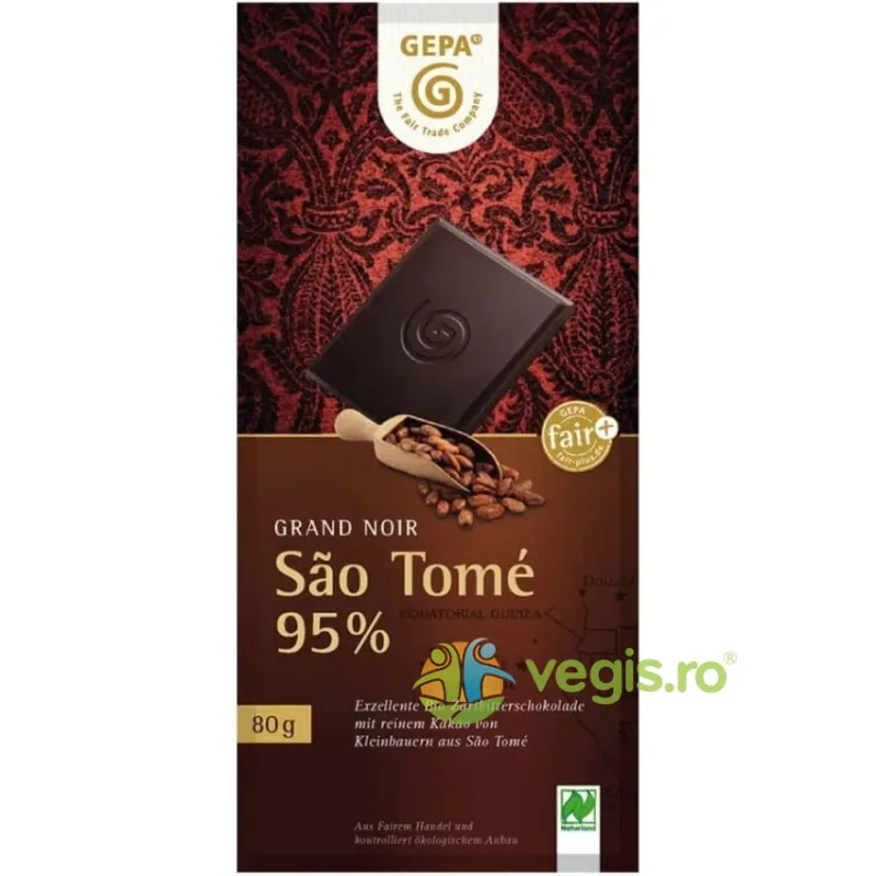 Ciocolata Amaruie cu 95% Cacao Sao Tome Ecologica/Bio 80g GEPA The Fair Trade Company — preț și oferte