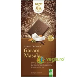 Ciocolata cu Lapte, Cocos si Condimente Orientale(Garam Masala) Ecologica/Bio 100g