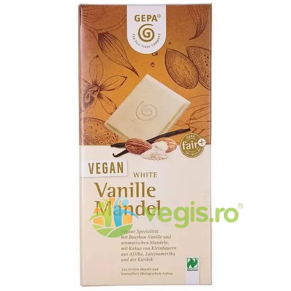 Ciocolata Alba cu Vanilie si Migdale Ecologica/Bio 100g GEPA The Fair Trade Company — preț și oferte
