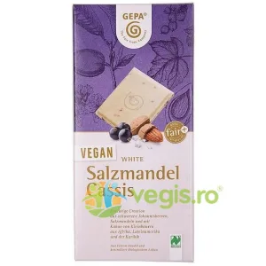 Ciocolata Alba cu Migdale Sarate si Coacaze Ecologica/Bio 100g