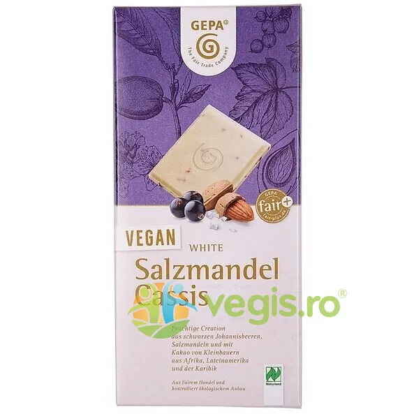Ciocolata Alba cu Migdale Sarate si Coacaze Ecologica/Bio 100g GEPA The Fair Trade Company — preț și oferte