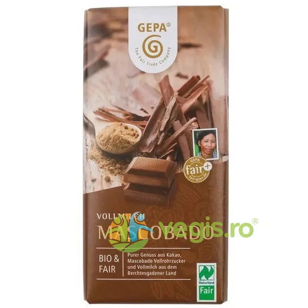 Ciocolata cu Lapte Mascobado Ecologica/Bio 100g GEPA The Fair Trade Company — preț și oferte