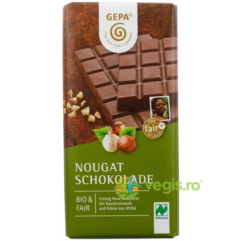 Ciocolata cu Lapte si Nougat Ecologica/Bio 100g GEPA The Fair Trade Company — preț și oferte