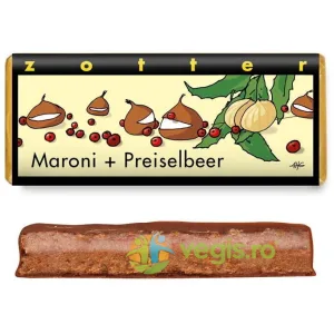 Ciocolata cu Lapte Umpluta cu Castane si Merisoare Ecologica/Bio 70g